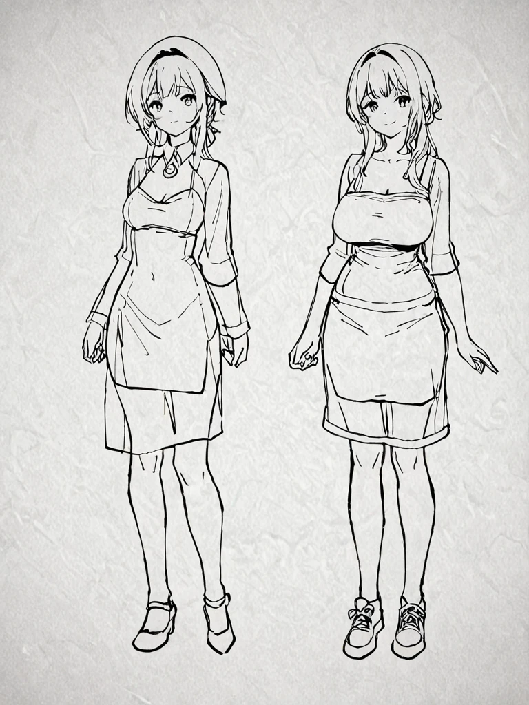 ((masterpiece)),(((best quality))),((character design sheet)), ((full body view)) illustration,Catalogue of sex slaves,1girl, thick thighs, ((detailed face:1.4)) Just the right kind of -yeld jaese sunburn pregnant kuro Gyaru for promiscuous sex friend, rough sketches, between breasts,big breasts,wearing an short apron without any clothes on and Slave collar,hair accessories,seductive grin smug,solid color backdrop, clean backdrop,