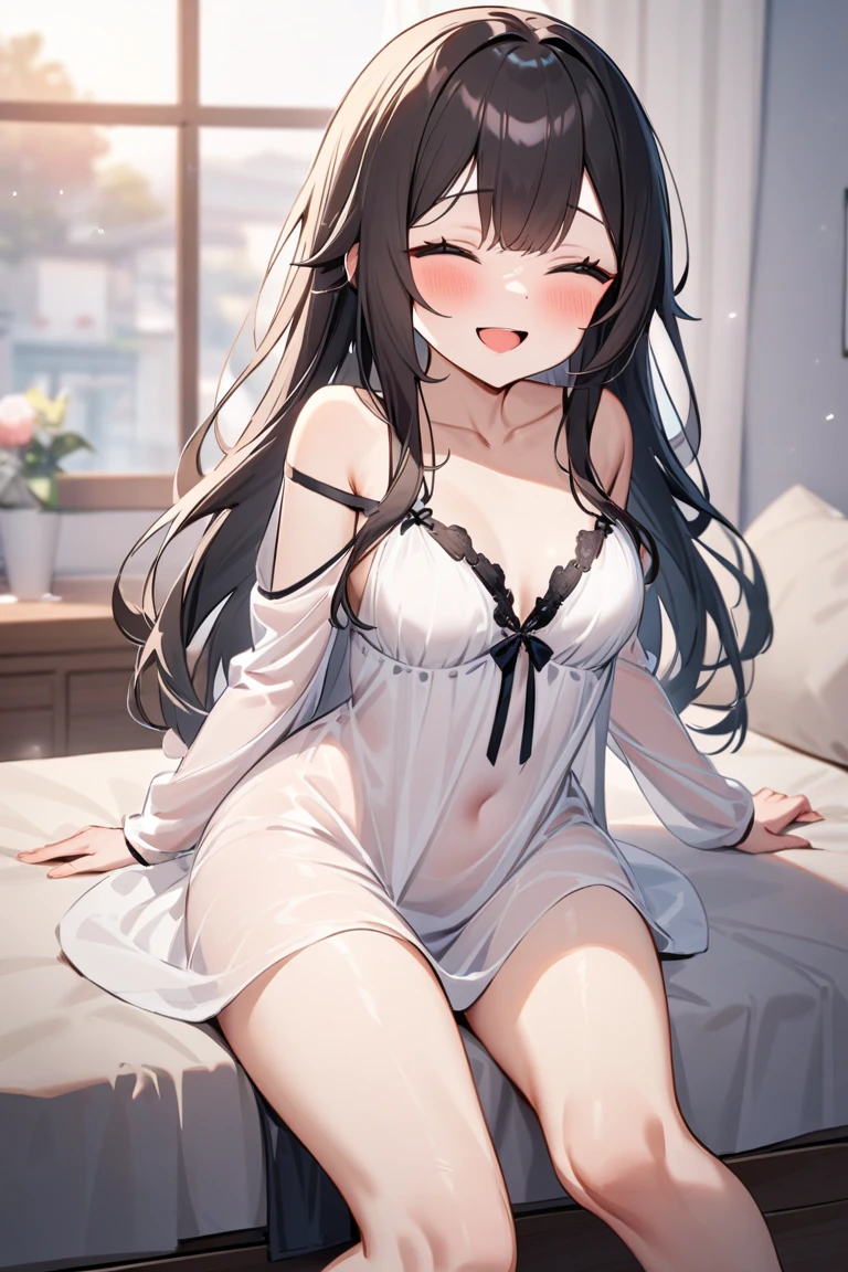 ((Highest quality, 8k, masterpiece: 1.3)), whole body,1 personの,1 person,,Glamorous Body,cute,A mischievous smile,Close both eyes,Black Hair,long hair,Wear a camisole,wear pink panties,Scanty,Hip hanger,Sleeping on a three-seater sofa,Head orientation is back,night,Dark room