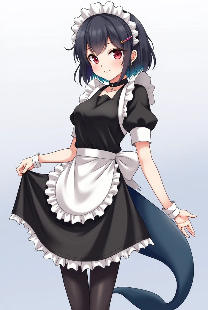 ((masterpiece, best quality,distinct image)), 1girl,solo, kill la kill, matoi ryuuko,(maid, maid apron, white panties:1.2),skirt lift,looking at viewer, expressionless,blush,cowboy shot,indoors, in a cafe, board, lights <lora:Matoi Ryuko:0.5>