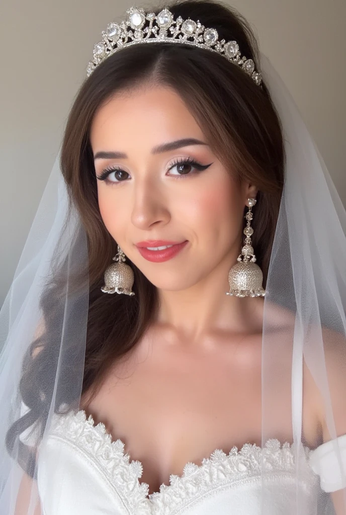 A professional make up artist is doing the bride&#39;s make up, real photo, clear photo, professional photo, realistic photo, full HD, 4k 