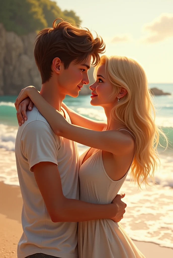 Me and my love girl in beach