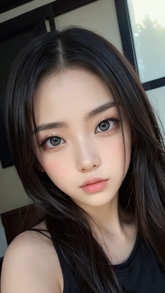 {8ｋ},{}、{High resolution},{Clear images},,{Chest-up shot}、{a beautiful girl 18 Yo},{single eyelid},{blue eyes},,,{{White skin}},、Narrow eyes,High nose,{{Face lighting}}、、{Intellectual beauty}、{skinny}、{No makeup}、、{Face lighting},,{{Shiny Hair::Straight Hai::Parted bangs}}、
