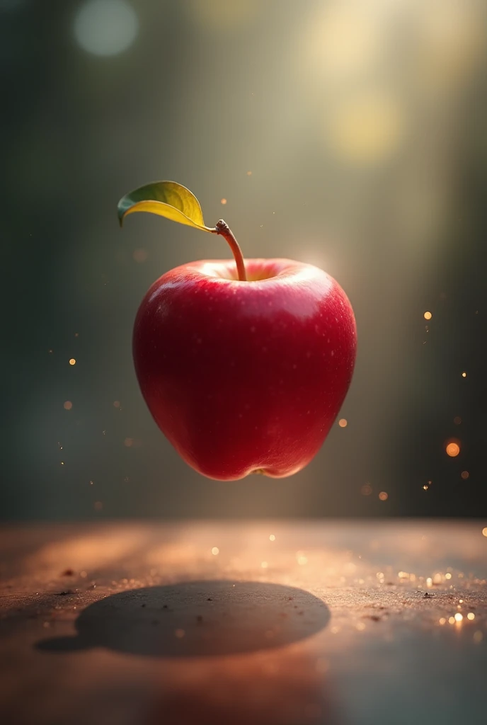 Lots of leaves with apple in illustration
