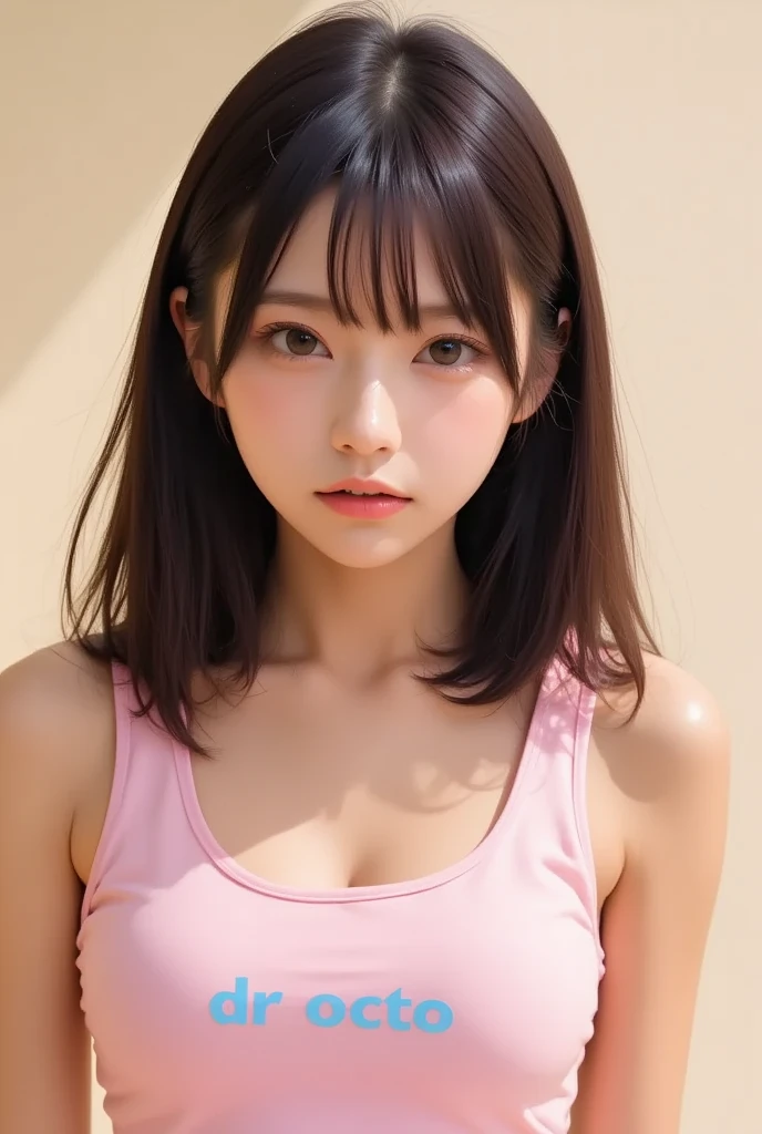 Upper Bodyに超クローズアップ、One person, Upper Body,close,Super focus on the eyes,((Pink cute camisole)),, 8k, RAW Photos, Highest quality, masterpiece,Realistic, photo-Realistic,