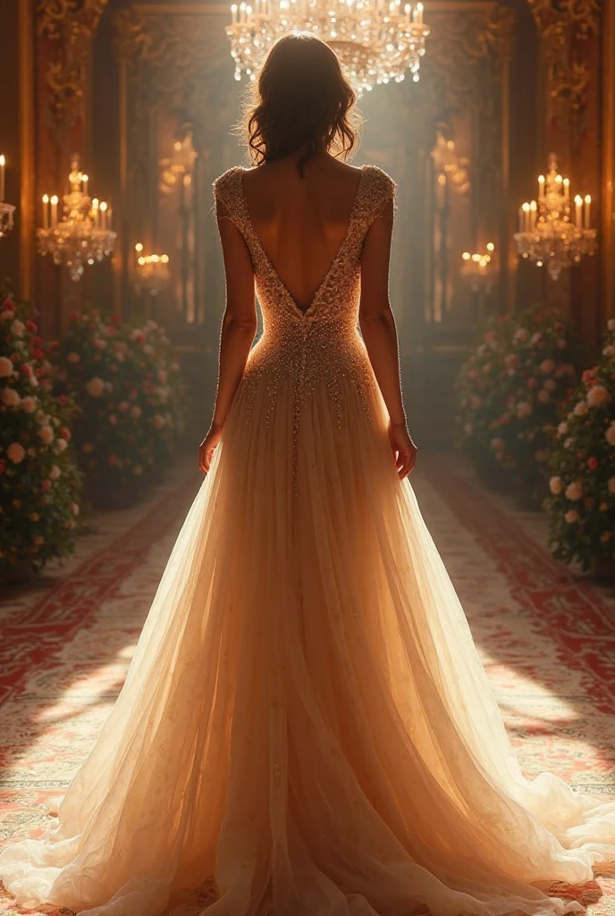 Women curvy hourglass body,in royal wedding, wearing bardot dress.