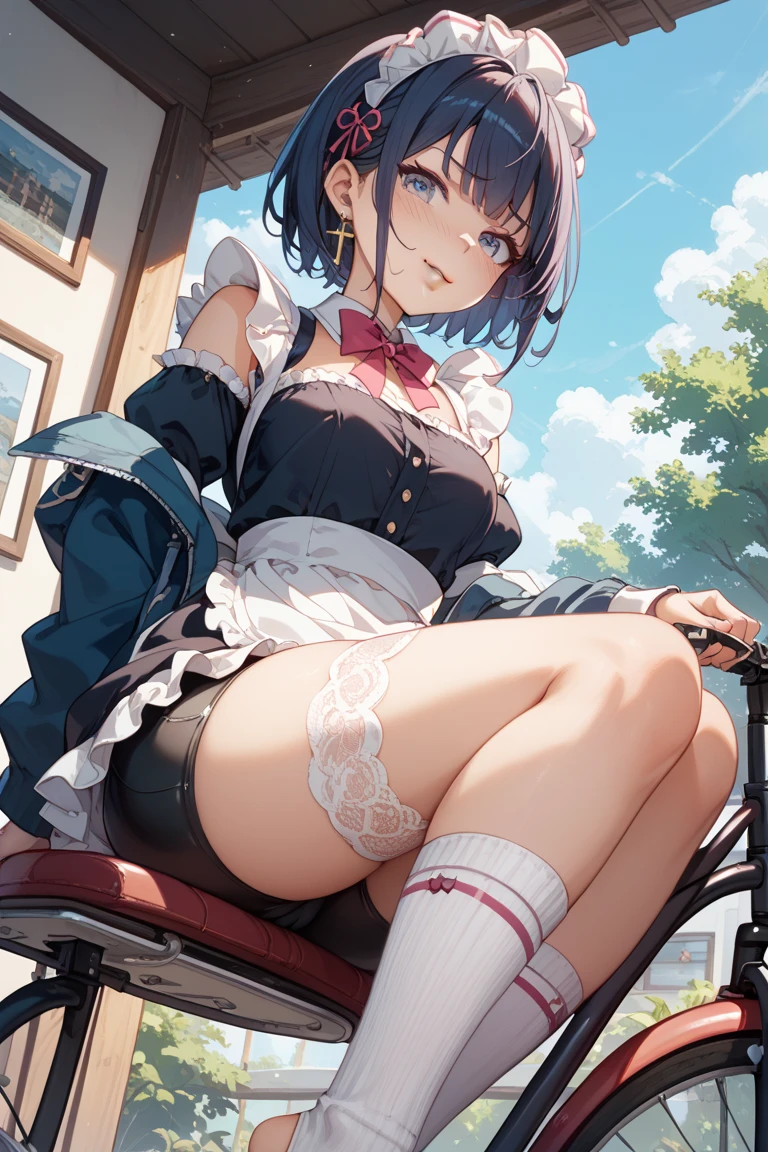 One Woman、One Man、The man is looking up her skirt、beauty、Florist、There are lots of flowers around me、淫乱Florist店員、Floristの店員、Age 25、flare skirt、Loose and fluffy short ponytail, Highest quality, Focus on the thighs, smile, panties、Plump thighs、big Ass、big 、 Black Hair,My thighs are steaming between my legs 、Sweaty knee-high socks、Angle from directly below、Waiting for the bouquet、apron、share、男にpantiesを見せる、男にpantiesを嗅がれる、パンティのshareが男の目の前、内share 、Obscene sound effects