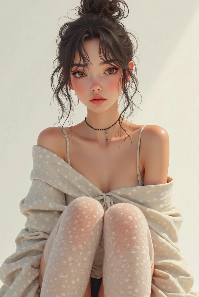 RAW photo, dynamic angle, highly detailed, soft light, 1girl, ((sweaty):1.1), (pale skin, white skin, korean, 23 years old,) innocent, (sexy), mad, short black hair, brown eyes, freckles, short tank top, short pants, wide thighs, improper sitting, crotch visible, on train at night, 8k, masterpiece