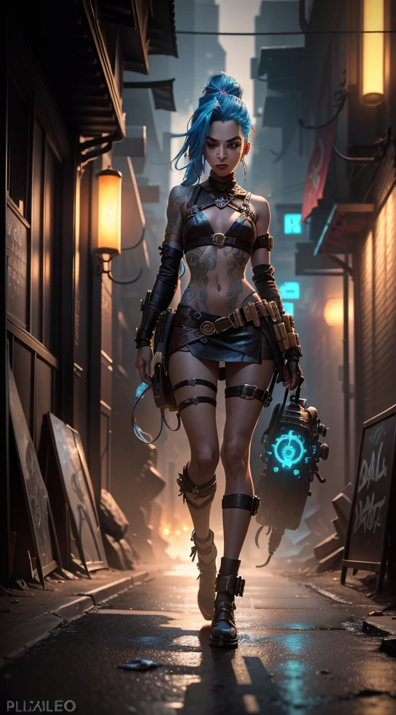 1monk warrior girl with blue orange techwear clothes, Long Brunette Hair, shoelace, Vintage Scifi Background Abstract, Art by Moebius, Art by Ashley Wood