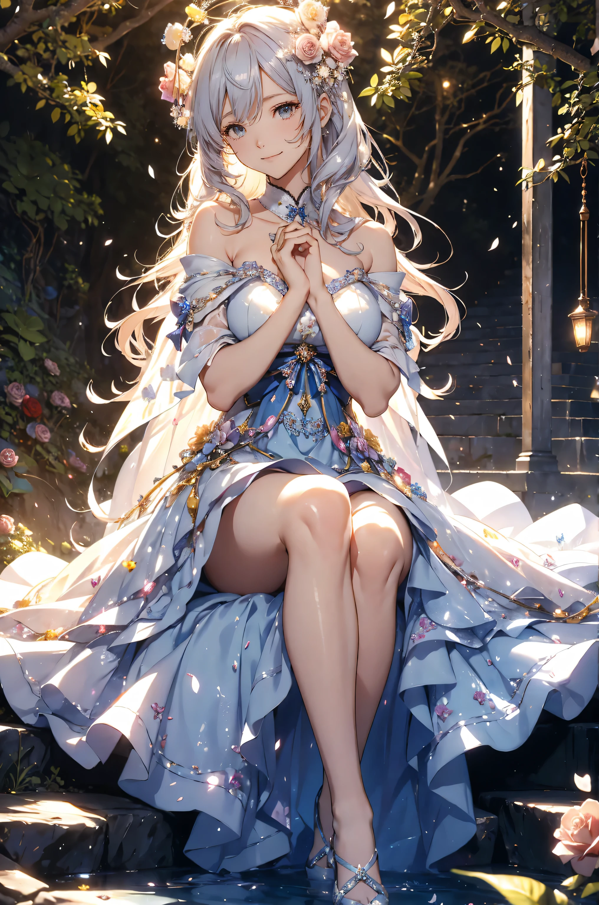 (Fluffy anthropomorphic furry :1.3),Bunny Girl,White rabbit ears,White rabbit tail,White hair,A sea of blue roses appears in a vivid garden, Bathed in the soft glow of the setting sun. Delicate dewdrops sparkle on the roses, Its bright blue petals contrast beautifully with the lush green foliage.. Breeze in the wind,The scenery is more charming, Let the roses sway gracefully, As if dancing to the rhythm of nature. The garden is filled with the bright colors and sweet fragrance of these unique and rare flowers.. Each rose is delicate and exquisite, Its intricate pattern and velvety texture invite a closer look. Petals are as soft as silk, The edges are decorated with delicate, Silvery white filaments glittering in the sun. The air is filled with the intoxicating scent of these exquisite flowers, Create a peaceful and tranquil atmosphere. The blue hue of the rose creates a dreamy atmosphere, Like a door to a world of fantasy and wonder. The scene is captured in great detail and reality, Ensuring the best quality and ultra-detailed rendering of the roses and surrounding gardens. Lighting is carefully designed, With soft, Warm tones gently fall on the petals, Evokes a feeling of warmth and tranquility. The overall color tone is mainly blue and green, Create an elegant atmosphere. This artistic masterpiece perfectly combines the natural beauty of roses with magical realism, Leading the audience into a realm where dreams come true.Low Angle,Sitting on the toilet in the bathroom,Stool,fart