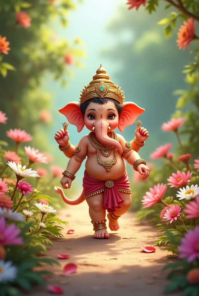 Lord ganesh walking with rat