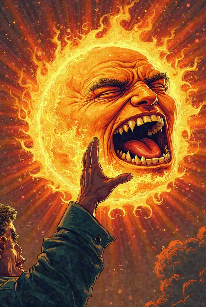 The sun slammed his hands to the table because of
Frastruation to the other plantes (put faces in each planet)