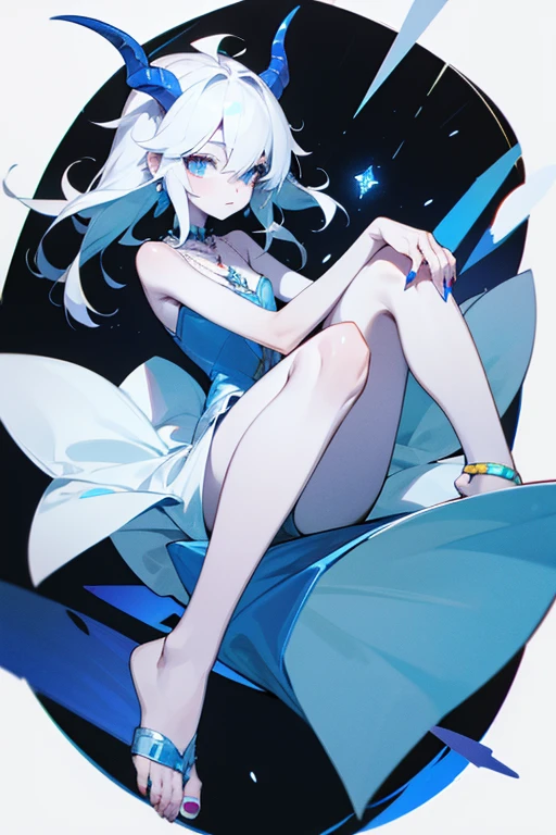 ((Best illustration)), super clear and delicate, lying position, loli style, white hair, clear eyes, small body, big breasts, with leg rings.