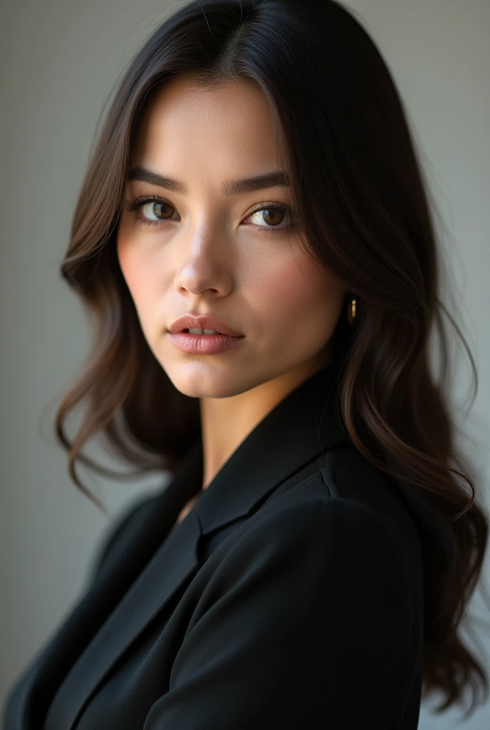Portrait of a woman with a realistic blazer
