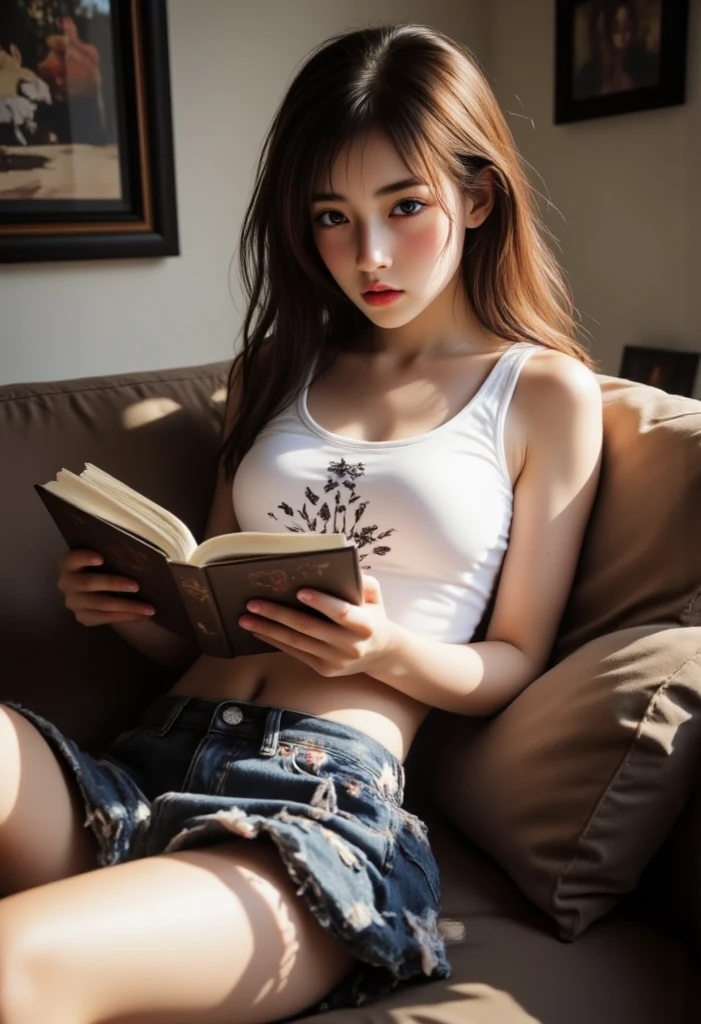 nsfw,Beautiful girl,15yo,Shorts、 Haru is Akebono, sleeping, reading