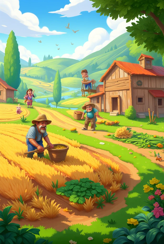 game concept art，A farm