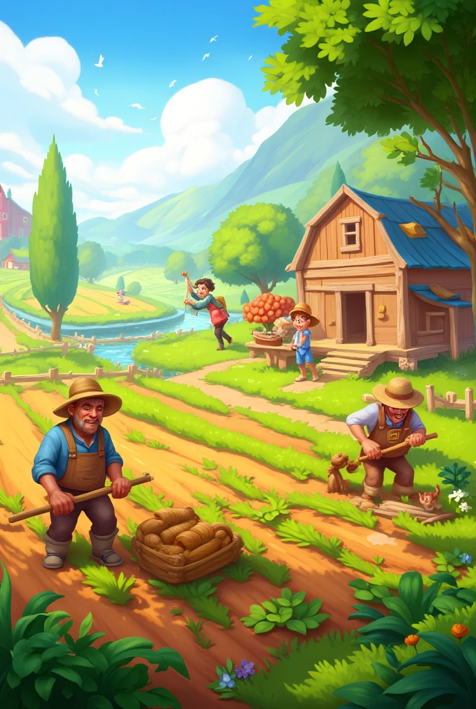 game concept art，A farm