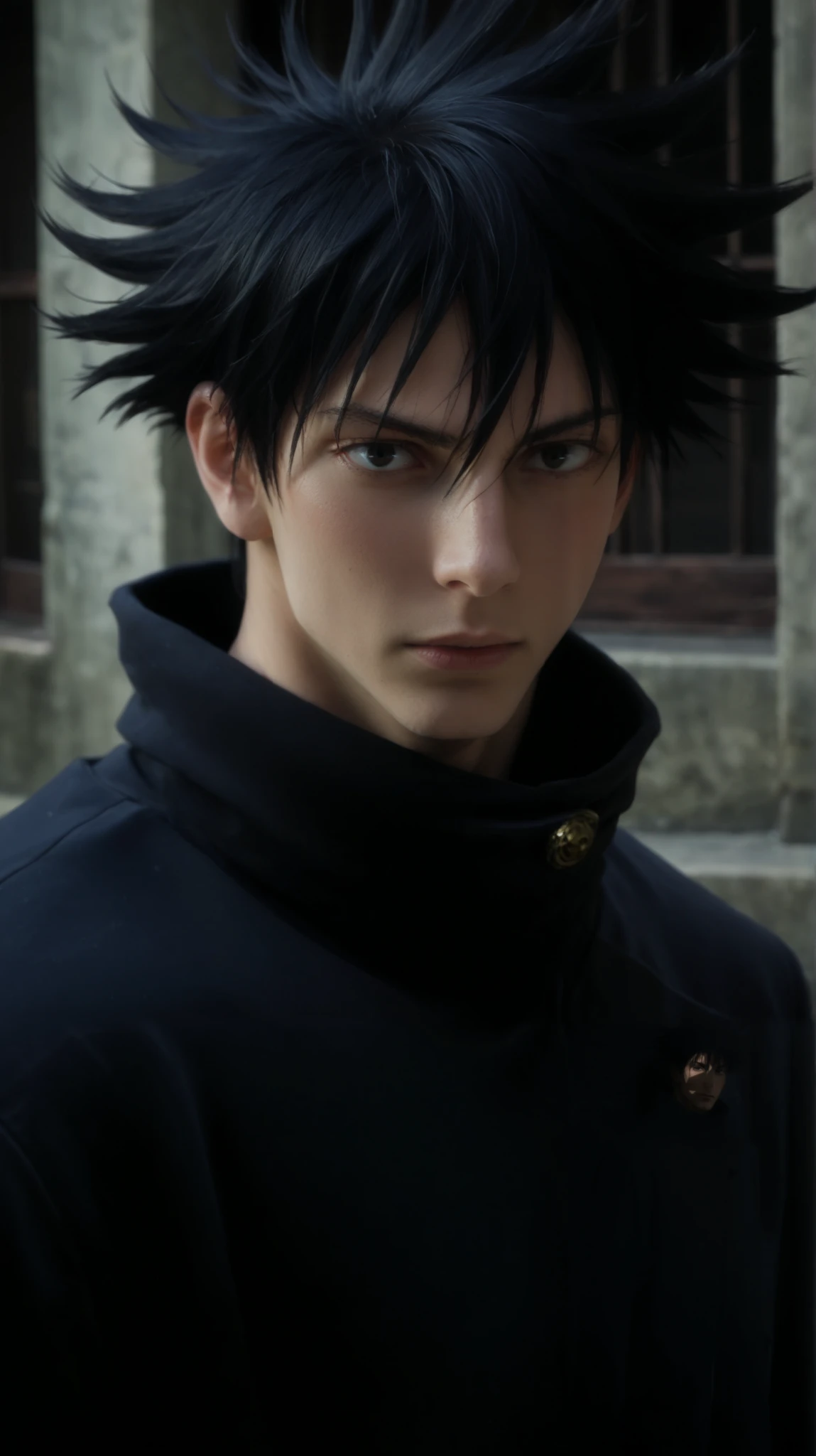 score_9, score_8_up, score_7_up, source_anime, anime screencap, anime coloring, , looking at viewer, , , 1boy, solo, male focus, megumi_fushiguro, black hair, black eyes, spiked hair, short hair, bangs, hair between eyes, ,, The Tower of Oblivion: A stronghold where forgotten secrets and dark magic are hidden, ,