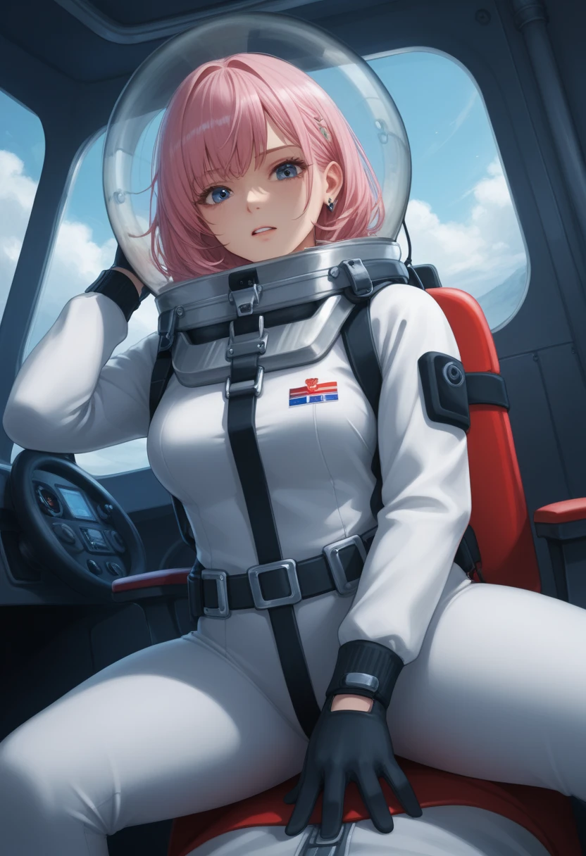 pilot uniform in an airport cockpit, 1girl, tentacles, scared, crying), dripping , tentacles consensual, looking at the viewer, ,, masterpiece, best quality, highly detailed eva helmet, spacesuit, astronaut), medim hair, bubble helmet , anime style, tentacle sex fellowlatio Suspension double penetration, sex, ahegao, torn clothes, tentacles around the chest,,,(spacesuit: 1.15) , white cargo pants, astronaut ), ((Female pilot in the cockpit of a reconnaissance plane), (airplane cockpit), (in flight), (10000 feet altitude)、(sky view):1.7), hold the wheel, from side
