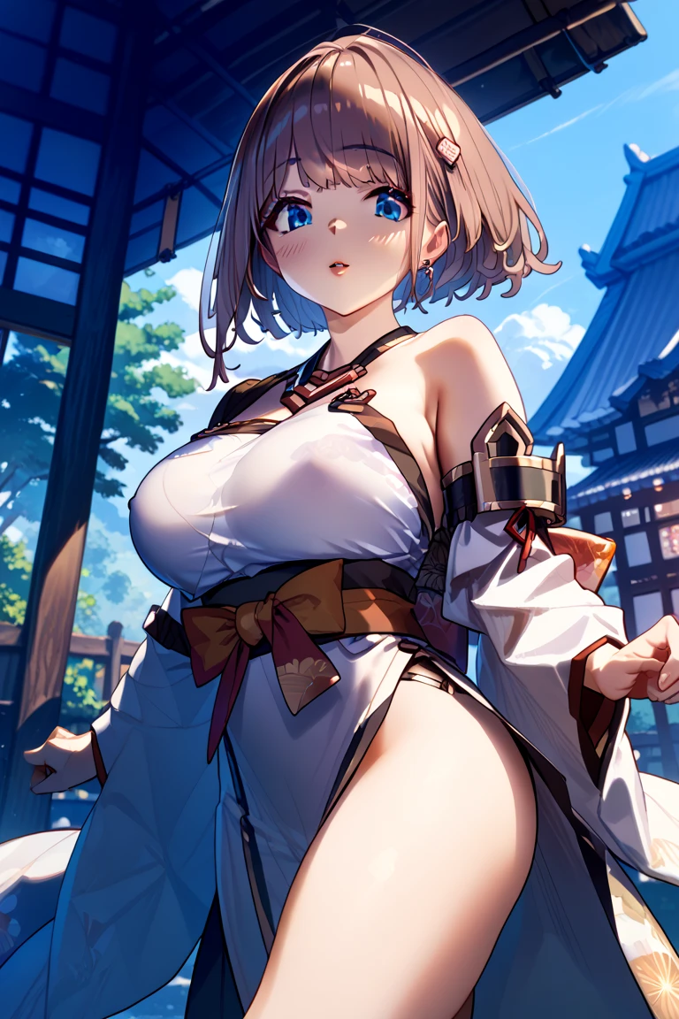 masterpiece,hentai, Naked Girls,favorite,Bounce and shake wildly,, 32K,Super detailed,Ultra-detailed,Vibrant breasts, Ryza outfit, loungewear, {{A biological weapon that preyed on the sleeping Ryza and transformed into her appearance, Big bouncing}}, Overall view, Town, NSFW