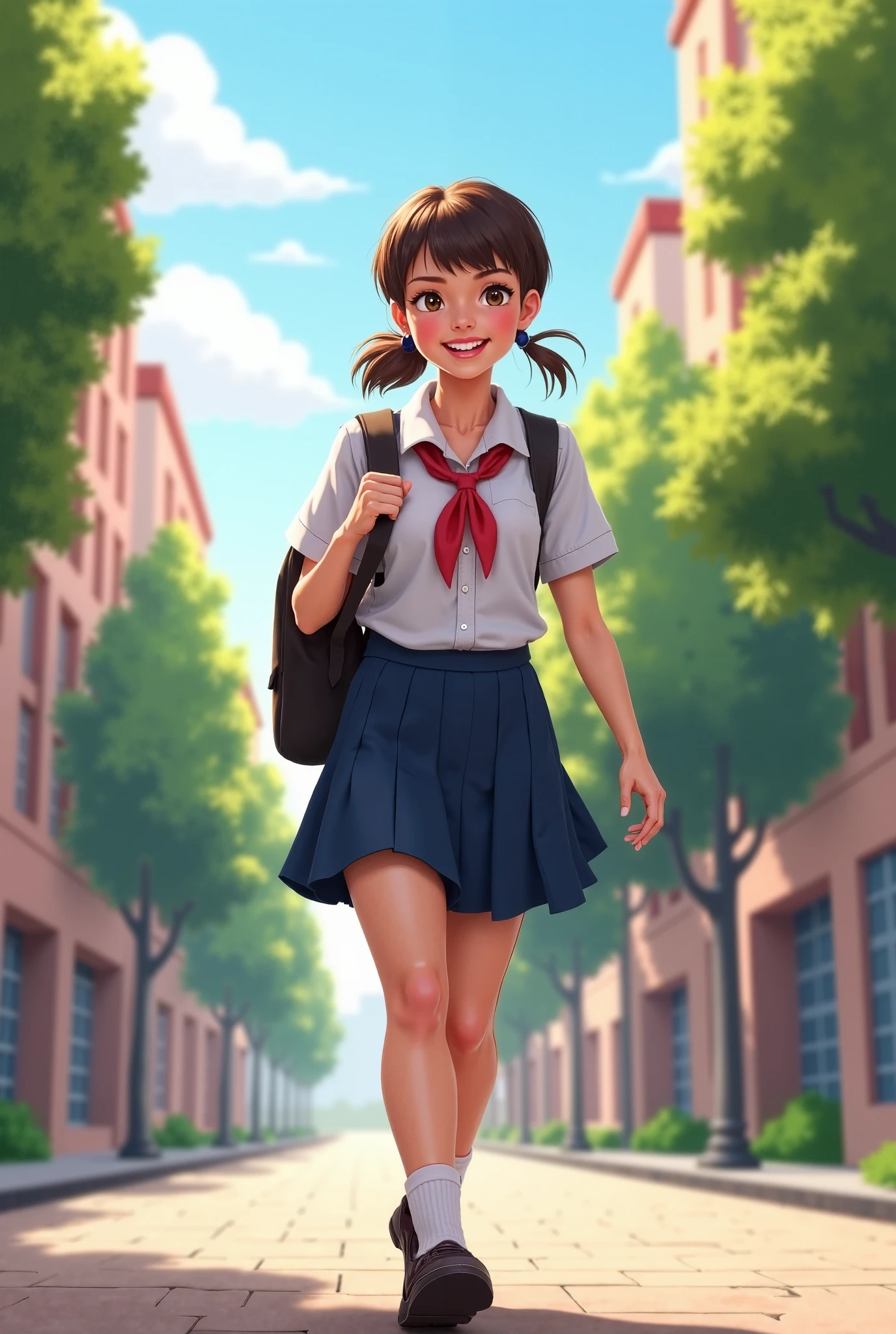Schoolgirl in a secondary school uniform Malaysia