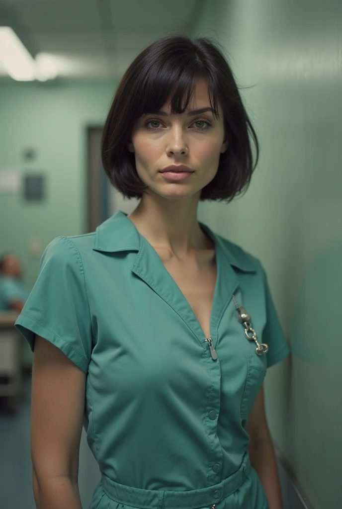 portrait photography, nurse, purple scrubs, worried expression, hospital background, masterpiece, high quality, soft colors, bokeh, (high detailed skin:1.1)
<lora:luv_br2049_lora_v01:0.85> luv