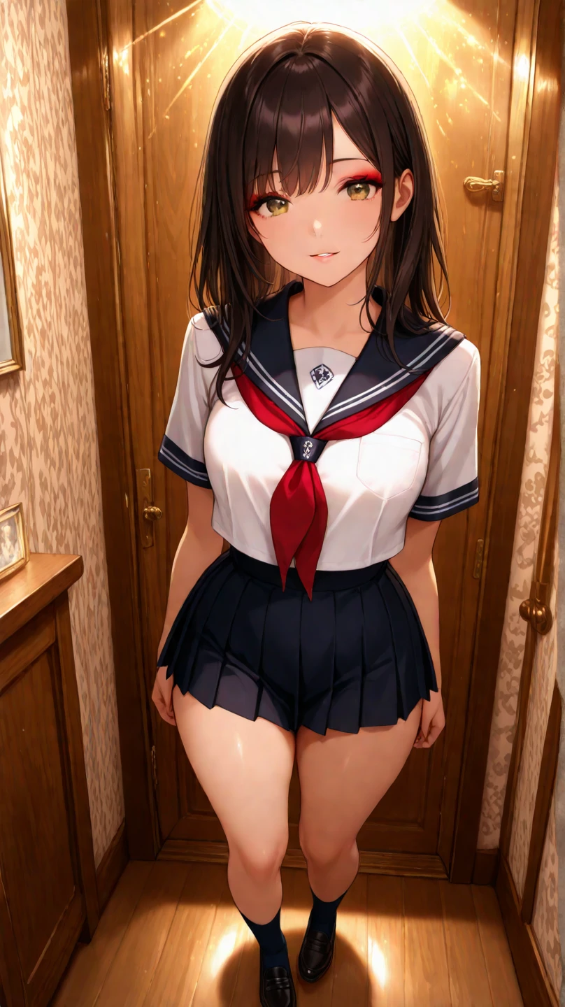 very cute and beautiful girl,(Very detailed美しい顔), (smile),blush,Black Hair,Seraphim,(Pleated navy blue mini skirt),Are standing,(From below),(Lacy white panties), Wooden classroom,window,Distant Tree々and the city, (Highest quality,masterpiece:1.0),Absurd,High resolution,Super detailed,Very detailed,32k,8K resolution, Intricate details,Movie Scenes,Detailed Background,alone,Dynamic Angle,