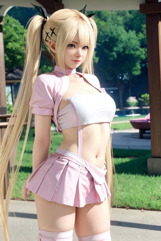 best quality,1girl,((big breasts:1.3)),((((loli,10 years old,,little girl:1.3)))),curvy,orgasm,blush,red eyes,((silver hair,long hair,twintail:1.3)),hair ribbon,red ribbon,((white tank top,red skirt,mini skirt,lift skirt,upskirt,white panties,black thighhighs:1.1)),((walking1.3)),see through,garden