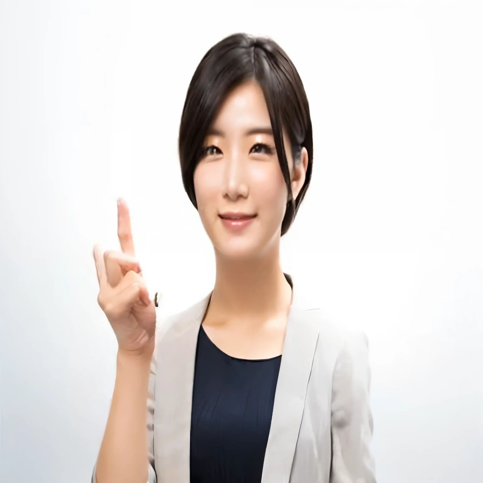A woman in a business suit pointing at the camera with her finger, index finger, 30 year old woman, 30 year old woman, profile picture, プロのprofile picture, 若いAsian woman holding a baby, finger pointing at a mountain, Korean woman , Asian woman holding a baby, a 若いAsian woman holding a baby, Chiho, Female Portrait, Sit on your finger, index fingerを指し示す