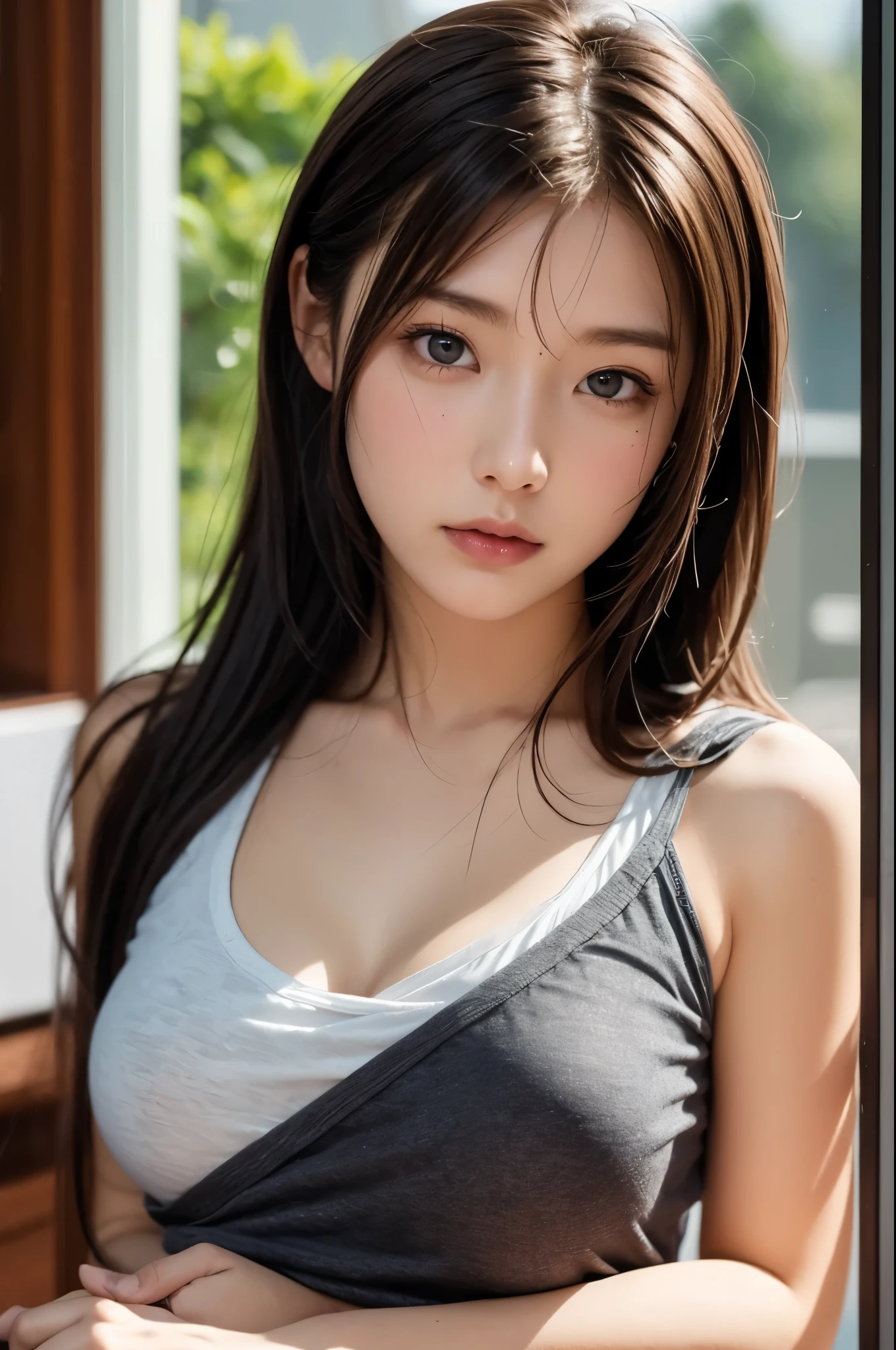 ((Cropped T-shirt、Double pleated twill trousers))whole body viewing angle、Extraordinary sexy beauty、beautiful, calm and bright look、Sexy and refreshing look、完璧なbeautifulcute顔、Very bright, Bright Blue Eyes、Long bangs between the eyes、Long black hair straight hair、とてもcute、beautifully、Sexy young tiny woman、非常に完璧なbeautifulcute顔、、Real17歳女性、cute,((Small breasts))、(()) And a very slim figure,,,,,、Very thin leganicules、Earrings、Pink Lip、choker、Real、Sexual、Highest quality、Detailed face、Detailed Background、Depth of written boundary、Sexual、alone、night,Highest quality、High resolution、超High resolution(Real:1.4)Detailed eyes、Gradation、Perfect anatomical figure、Woman with perfect body、Highly detailed skin、非常にDetailed face、細部までbeautiful目、Background blur、