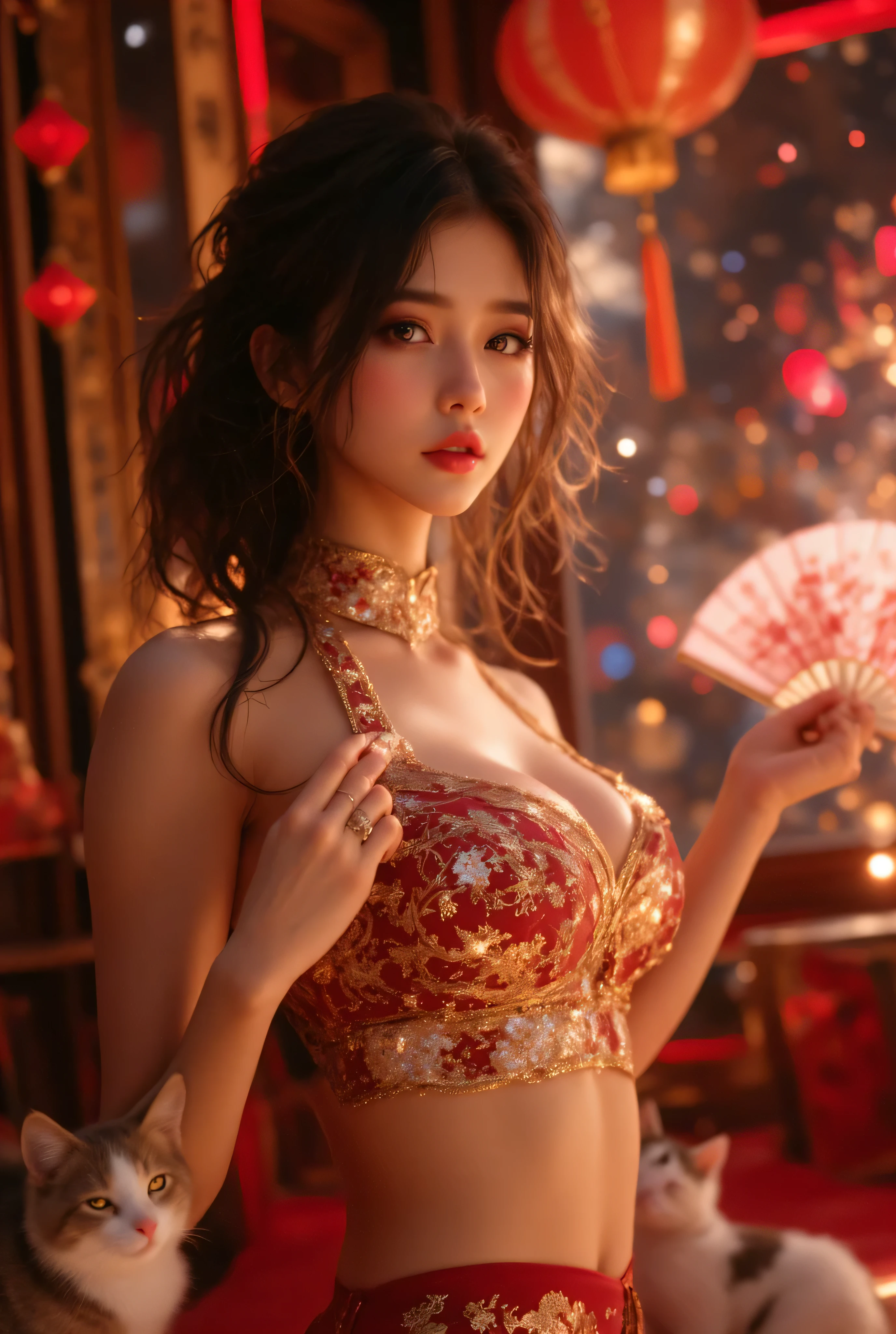 master piece、Ultra high resolution photo quality、cinematic camera work、Video of the entire stage、long shot、modern japanese strip theater、wide stage、wide seat、Mayu Minami、big droopy eyes、thick eyebrows、flushed cheeks、familiarity、very beautiful Japanese female dancer、athlete、very sexy、Very long and beautiful strong arms and legs and beautiful abs、Fair skin、Her fine skin is very beautiful、Sweat、beautiful bright smile、healthy、kind、Noble、refinement、kind、mild、raise one leg、active pose、yoga、gorgeous beautiful dress、Beautiful stage costumes、Dramatic and gorgeous beautiful lighting、Spotlight、Laser beam、smoke effect、clear acoustics、round table stage、body chain、