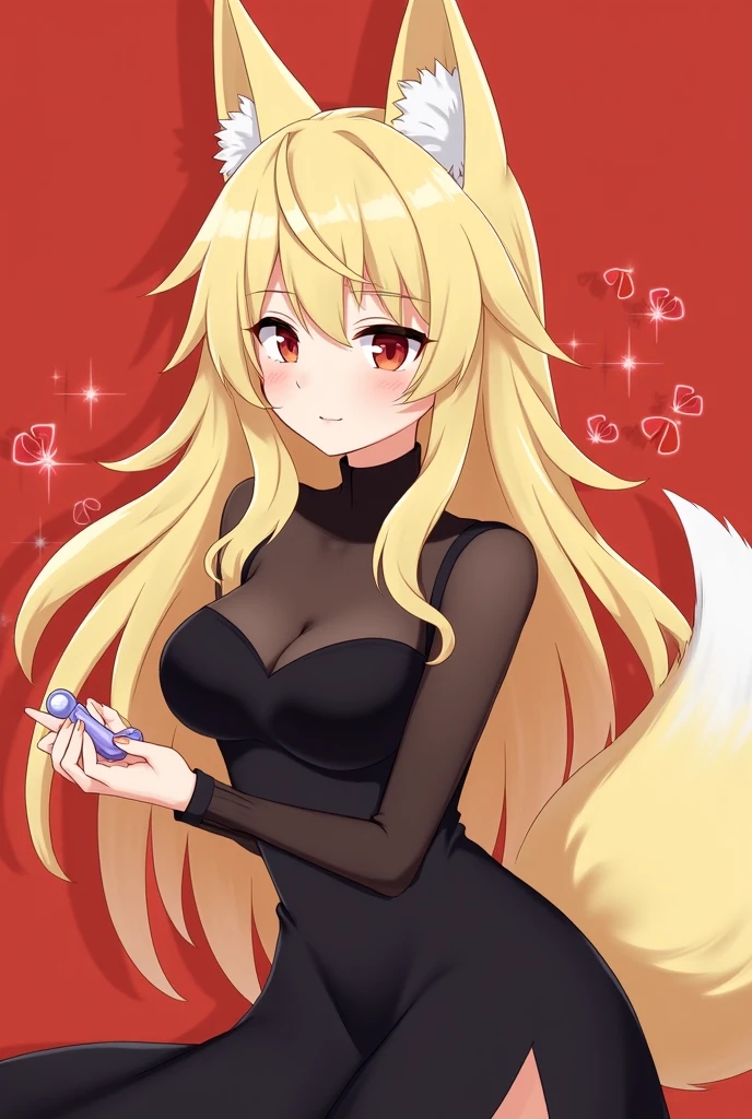 best quality, masterpiece, high resolution, CG, 1 Girl, Animal ears, Tail, Fox ears, Solitary, fox Tail, Large Breasts, High Leg Raise, Blonde hair, multiple Tails, large breasts, Heart, Long hair, Hands on Hips, cleveage, black High Leg Raise, Looking at the audience, Bare shoulders, Facial Tagging, skirt,, nail, underwear, Alternative clothing, Fox Girl, light, frank, photo, high resolution, 4K, 8k, Bokeh, Upper Body