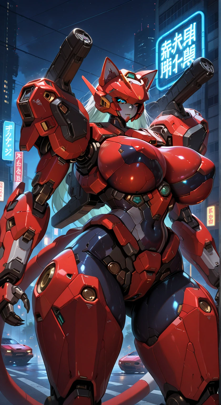 big breasts robot battle suit moon blood