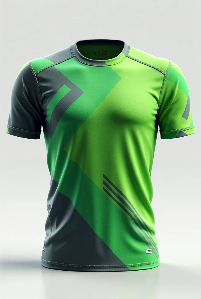Create a sports shirt for the gym in green, blue and black colors for students