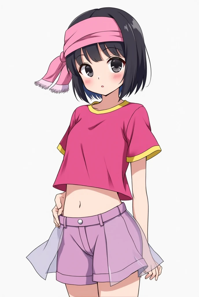 ((Best Quality, 8K, Masterpiece: 1.3)), (Flower Cap: 1.3), Focus: 1.2, Perfect Body Beauty: 1.4, Buttocks: 1.2, (Layered Haircut: 1.2)), (Dark Street: 1.3), Highly Detailed Face and Skin Texture, Full Body, Delicate Eyes, Double Eyelids, Whitened Skin, Long Hair, (Round Face: 1.5), (Loose Crop Top, Shorts: 1.6)