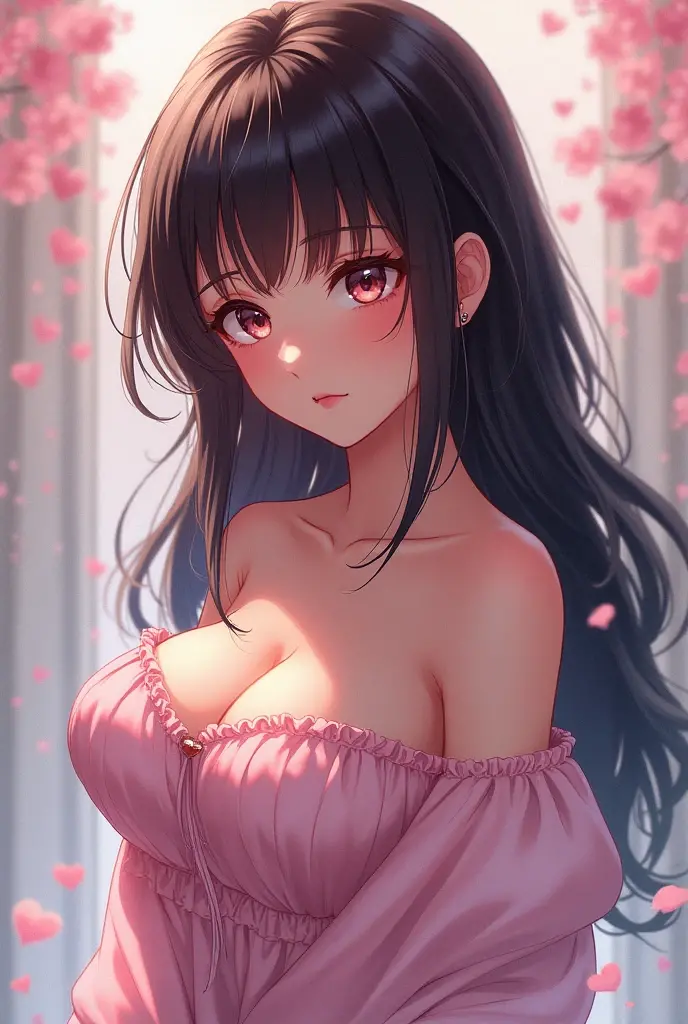 (photorealism:1.2), ((hinata hyuga in valentine dress))