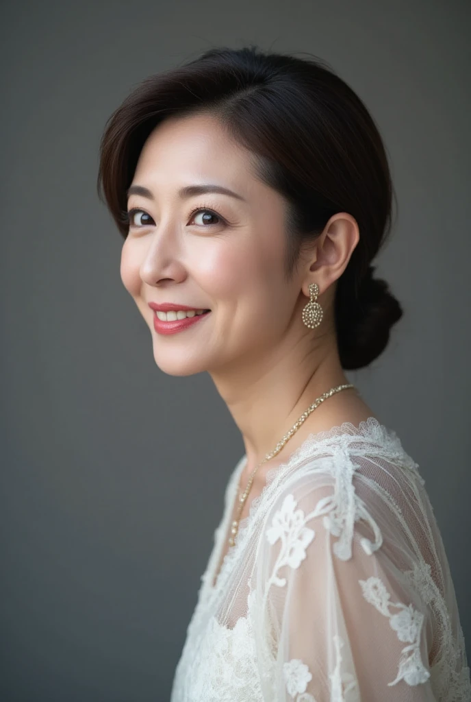 super high quality, Background Blur, In a hotel room, gravure, look forward to, 5, ,Fat belly,Very plump, From the chest up, masterpiece, Highest quality, Very detailed, Realistic, ultra high density skin, Perfect Anatomy, Plump Mature Woman, Wrinkles around the eyes, , Big Breasts, White underwear, A shy, toothy smile, Chubby, Glamour, sexy, Pure white skin, Looking at the audience,