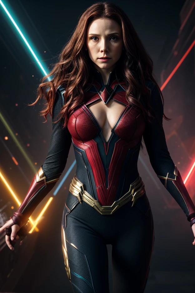 Jessica Alba is Marvel’s the Black Widow in a superhero pose.