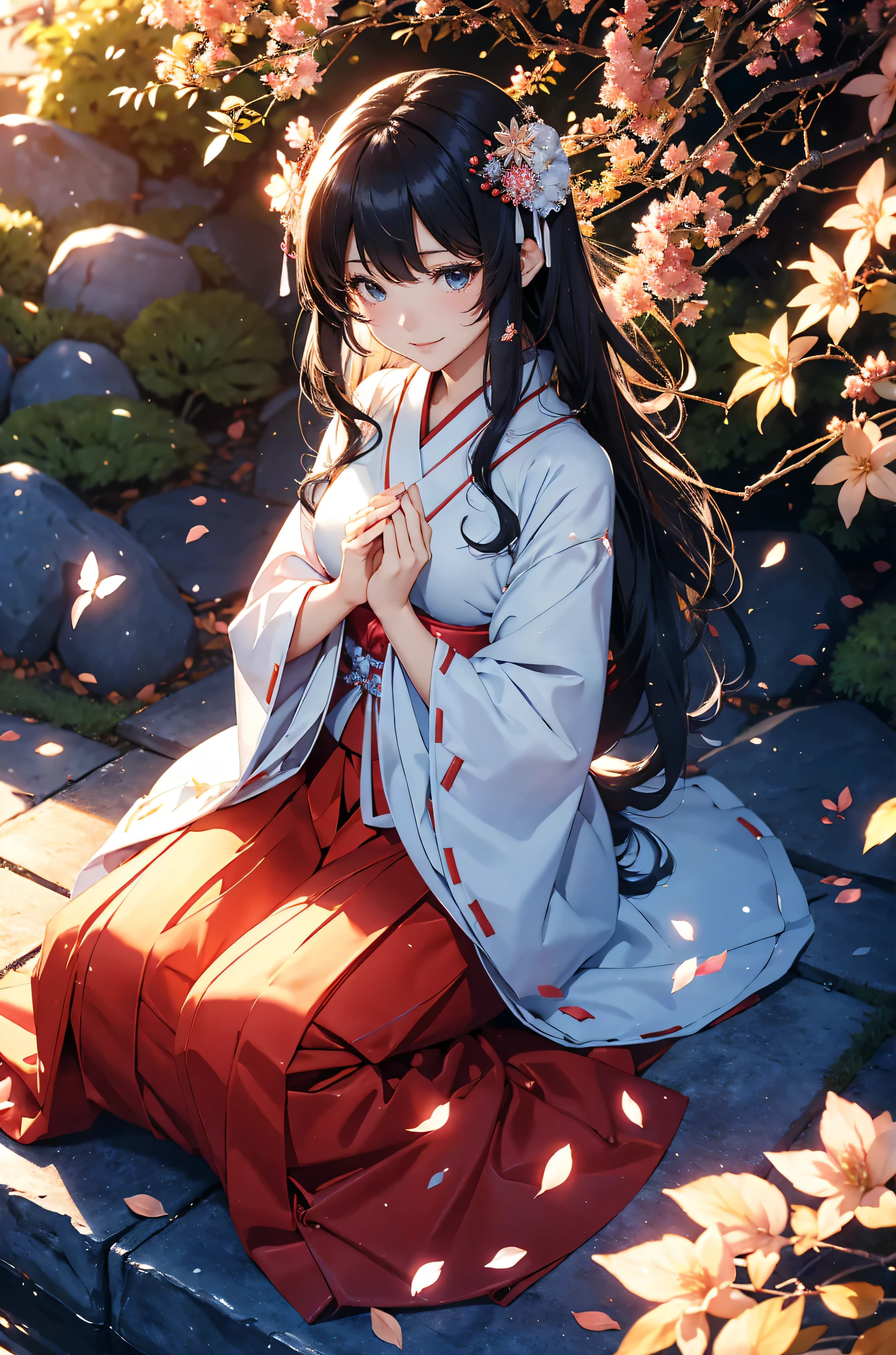 best quality Mysterious Tenshi Onna Life 、 Japanese goddess (cowboy shot ) Japanese anime character 1 WOMAN shrine maiden cute smile!smile! gentle gaze , beautiful eyes 、、 chest size 130 beautiful beautiful skin on hands 、、 music Soothing Simple Lawn Composition Spring bamboo leaves Beautiful bright light with a bouquet of bamboo leaves Japanese Culture courtyard tree々sitting on a tree branch beautiful nature 、愛の神社⛩️ long spinning stone staircase with beautiful liberating cherry blossom decorations、Plum hedge many colored flowers on the background flower pot Many kinds of flowers background、 Mr..々flower butterfly々 beautiful decorations cherry blossoms
Keep it simple Beautiful sparkle 、long black hair Japanese Shrine Maiden Outfit、 Calm Atmosphere 、 petals、 open 、 Beautiful young body 、 big 、beautiful skin on hands, 、Beautiful sparkle, high definition depiction , realistic fantasy illuminated by beautiful light、 Romanticism ,, ultimate beauty moving!high resolution,