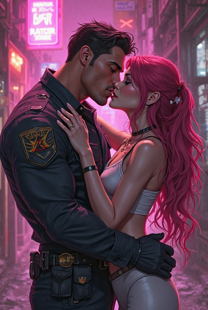 Man and woman Kiss (8k) (ultra realista) (HD) (fantasy) (cidade de Tokio ultra HD)