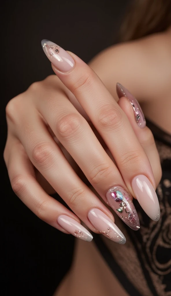 someone gets a manicure from a manicurist, well-groomed, clear, smooth, clean lines, elaborate, perfect hands, precise hands, Naturalistic technique, long nails, detailed with high quality, long nails, uncut nails, sharp nails, clear smooth линии, gentle fingers, Professionally made, Easy to use, Exquisite and smooth detail