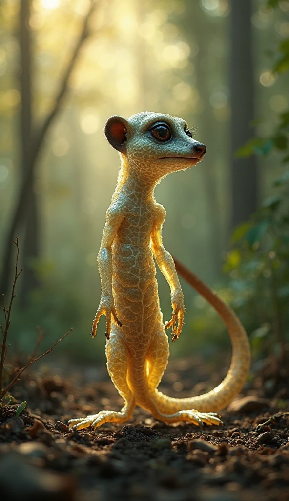 Skinny lizard with a hat