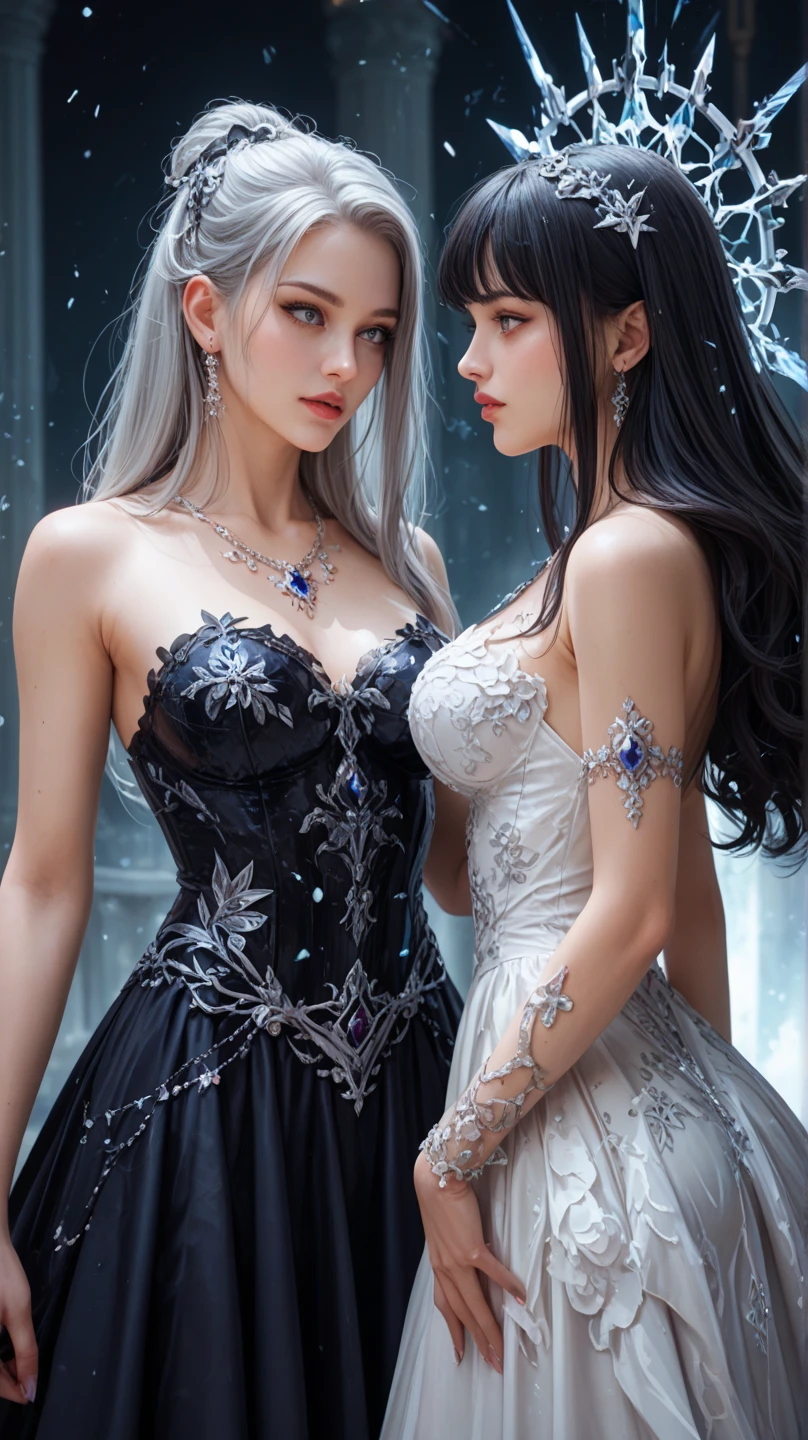 Stacy's walk-in closet was a treasure trove of exquisite dresses in various colors and styles. As she ran her fingers over the luxurious fabrics, she couldn't help but feel a sense of excitement and anticipation for the upcoming adventure with Maria. Today was the day to unleash her inner princess and make a grand entrance.
After a moment of contemplation, Stacy's eyes settled on a stunning midnight blue gown with a flowing silhouette. The dress had a sweetheart neckline adorned with shimmering crystals, accentuating her radiant beauty. The fabric cascaded down in gentle waves, reflecting the light with a mesmerizing sparkle.
Next, she reached for a pair of long, satin gloves in a matching midnight blue shade. They would add an extra touch of elegance and sophistication to her ensemble, emphasizing her graceful movements.
For her shoes, Stacy opted for a pair of silver stiletto heels with intricate embellishments, perfectly complementing the sparkle of her dress. She loved how the metallic shine added a touch of glamour to her overall look.
As she continued to prepare for their grand adventure, Stacy decided on a chic updo, showcasing her neck and shoulders. A few loose tendrils framed her face, adding a touch of softness to the polished hairstyle. To complete her ensemble, she chose a pair of silver drop earrings that caught the light and enhanced her radiant smile.
With her dress, gloves, shoes, and accessories carefully selected, Stacy couldn't wait to reveal her regal appearance to Maria. She knew that together they would create magical moments and embark on unforgettable princess adventures. --auto --s2