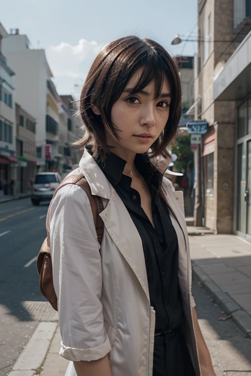 Hair blowing in the wind、Wet Skin、Wet Hair、Wet clothes、Coast at dusk,A cute girl with a face like a Japanese idol, Short Hair, Skinny body、athlete、(Cinema Lighting),(Natural light),(High level of artistry),(artistic),(Indistinguishable quality from the real thing),{{RAW Photos}},{{Genuine}},High resolution,masterpiece, beautiful, Handsome Tomboy, Looks like a salon model, Cool face, (nsfw),、Puzzled、shame、sleepy、(Spoiled:1.4), Cowboy Shot、Bold and sexy model pose、No sleeve、High neck、turtleneck、