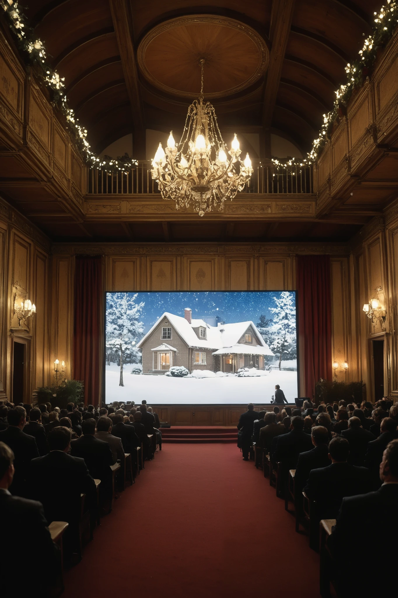 Beautiful house having big hall and having lot of lights and big frame looking beautiful luxury