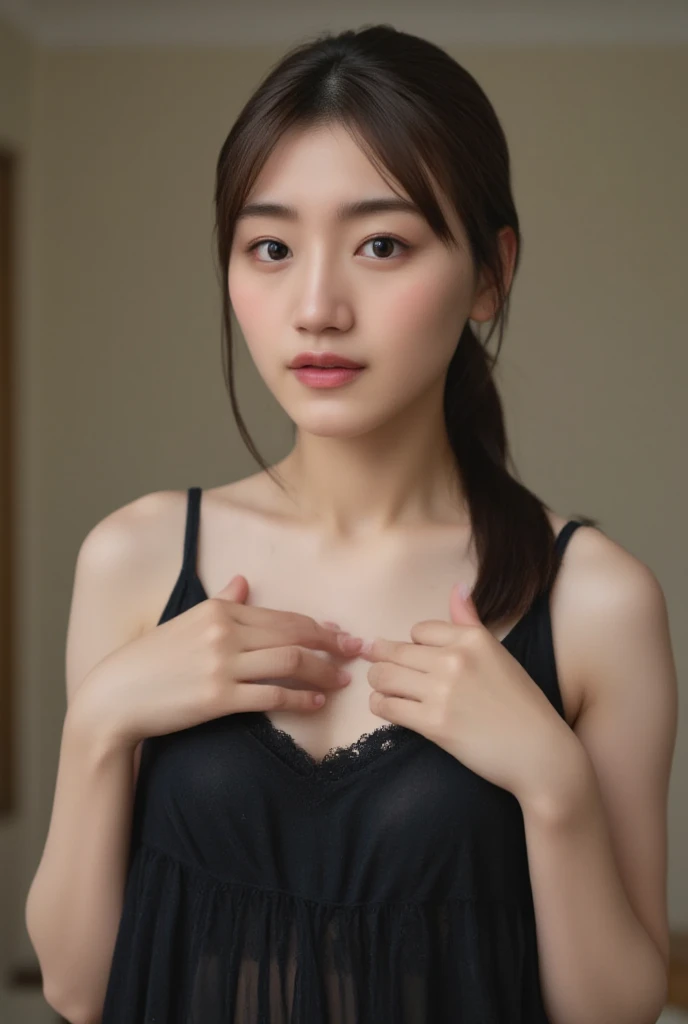 masterpiece,sexy body lines,clear white skin,small face,upper body,best quality,upper,(_female:1),h cup,sexy white underwear,constriction