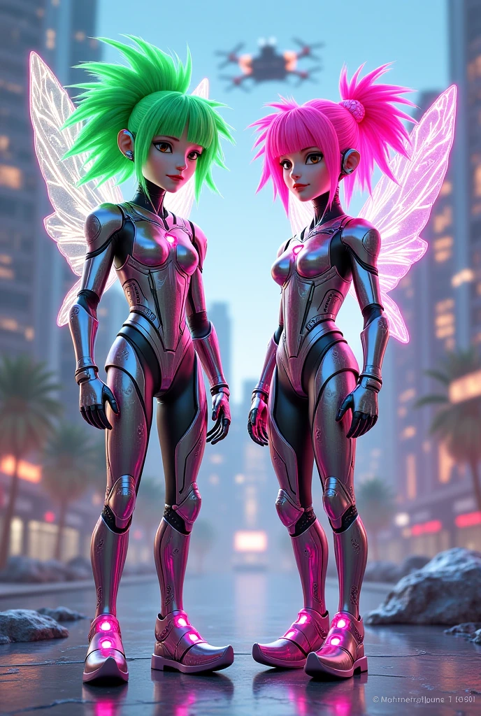 A battle is happening in space. Space fairies (cute women in sparkly blue sexy outfits that leave sparkling magic trails) are shooting lightning at space goblins (hot ugly women, green skin, a little chunky, big tits, wide hips, scrap metal space suits, scrap metal ships, scrap metal weapons, skull insignias) the goblins and fairies are having a epic space battle, magical fight in space
