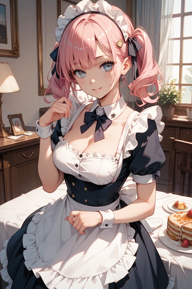 anime girl in maid outfit sitting on the floor with her legs crossed, anime girl in a maid costume, gorgeous maid, maid outfit, anime cat girl in a maid costume, maid dress, maid, cute anime waifu in a nice dress, ( waitress ) girl, anime maids riding early tanks, wearing maid uniform