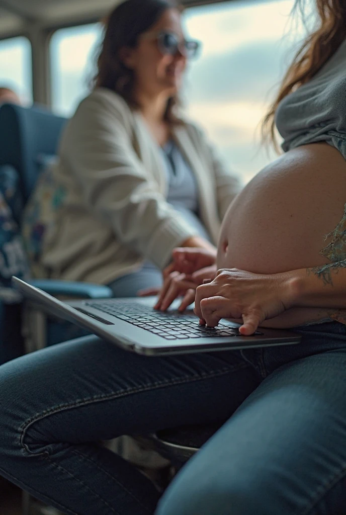 pregnant teenager and teenager studying