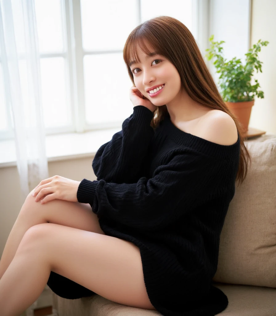 Best-quality, Masterpiece, Ultra-High-Resolution, (Photorealistic:1.4), Raw-Photo, 1girl, the most famous Japanese idol, in luxury-hotel-suits, sitting on luxurious-chair, wearing spring-clothes, (extremely cute face like the most popular Japanese idol, (extremely beautiful big-eyes)), extremely beautiful hair, extremely beautiful skins, extremely beautiful long-eyelashes, extremely beautiful lips, extremely beautiful short-body, extremely beautiful thighs, innocent-smile, looking at viewer