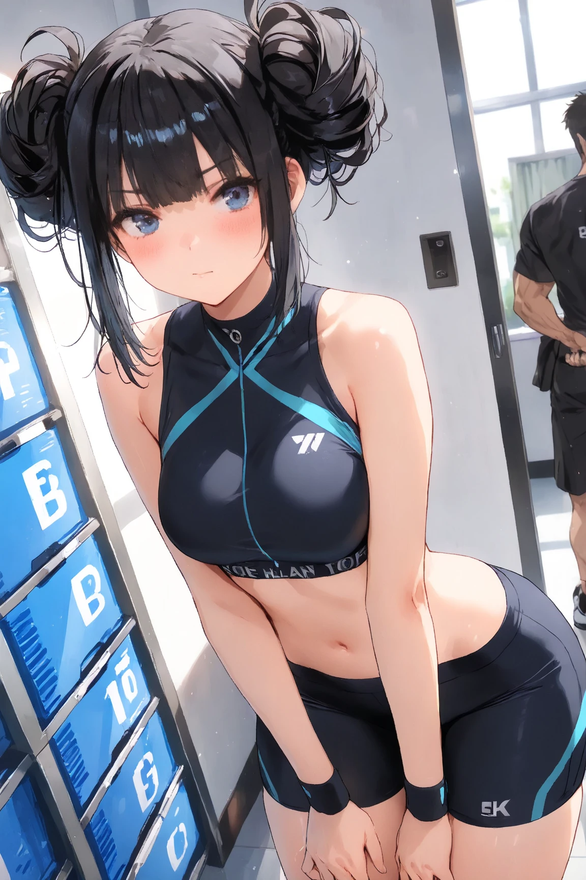 twins、ponytail、Nipples、tits、Athletics、Sports Bra、stockings、Perfect body